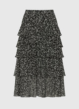 An'ge Paris Rock Rashley - Langer Rock mit Print in Schwarz - Romantischer Stil