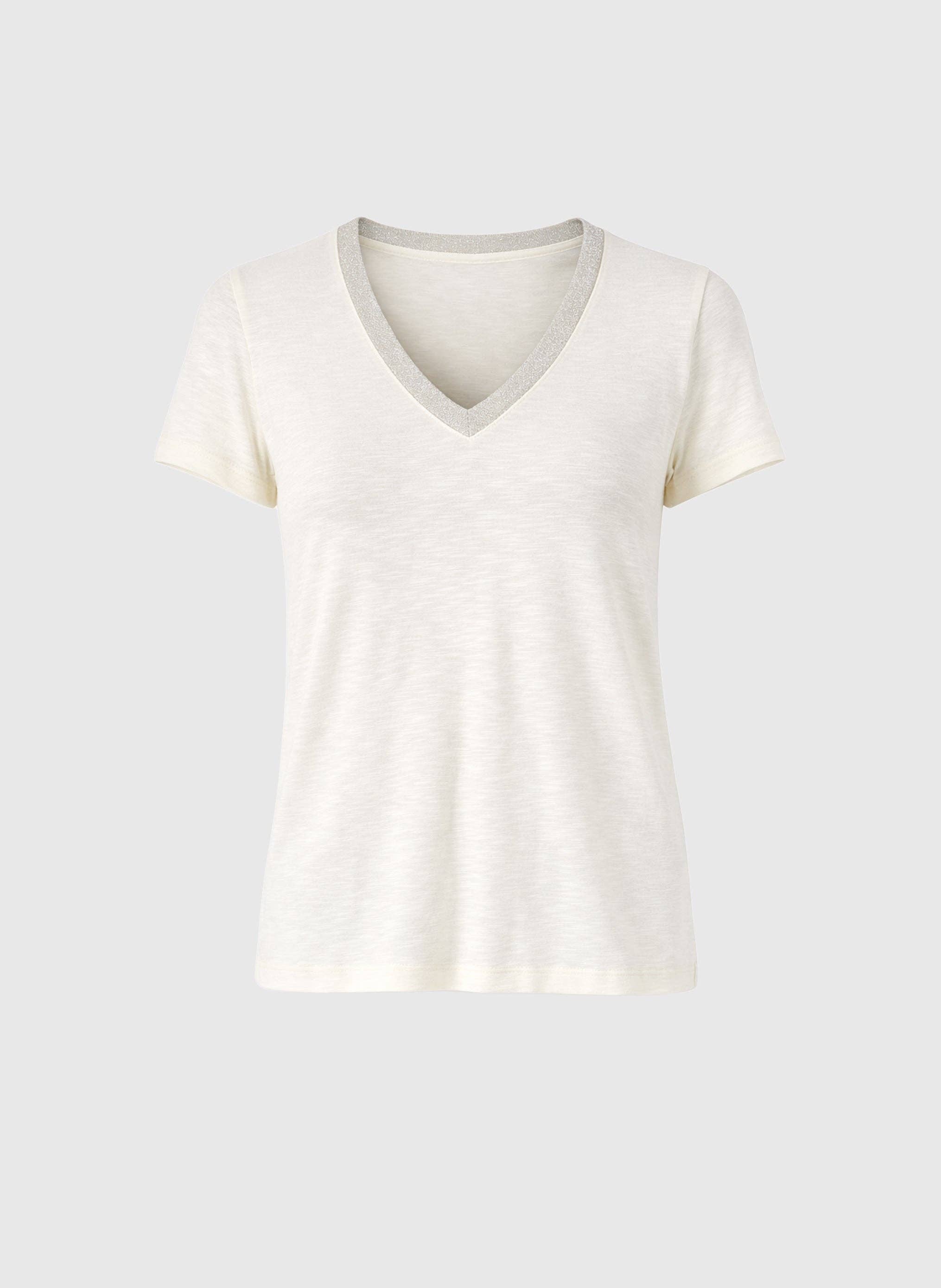 An`ge Paris T-Shirt Terry - V-Ausschnitt - Ecru- Viskose