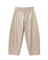 TAMBA Barrel-Hose in Lederoptik Helles Taupe