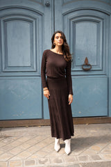 Choklate Paris leichtes Langarm-Strickshirt Choco mit Struktur