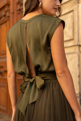 Choklate Paris - Satin - Top "Marguie" in Olive