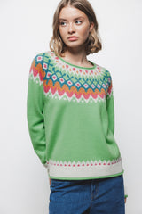 Lanidor Strickpullover im Norwegerstil mit Rundhalsausschnitt - Warmer Winterpullover