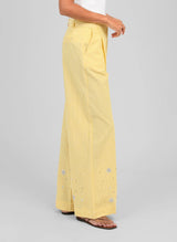 An’ge Paris Hose Rylana gestreift Gelb mit Strassblumen am Beinabschluss