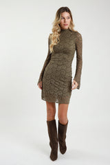 Susy Mix - Kleid aus Spitze in Khaki - Grün