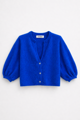 Angora Strickcardigan mit V-Ausschnitt: Anthrazit / Einheitsgröße