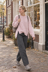 AN’GE Paris Jeans PICROISE mit Rautenmuster Dunkelgrau
