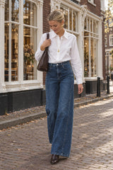 Ana & Lucy Wide-Leg-Jeans Alizée mit vertikalen Ziernähten Denim
