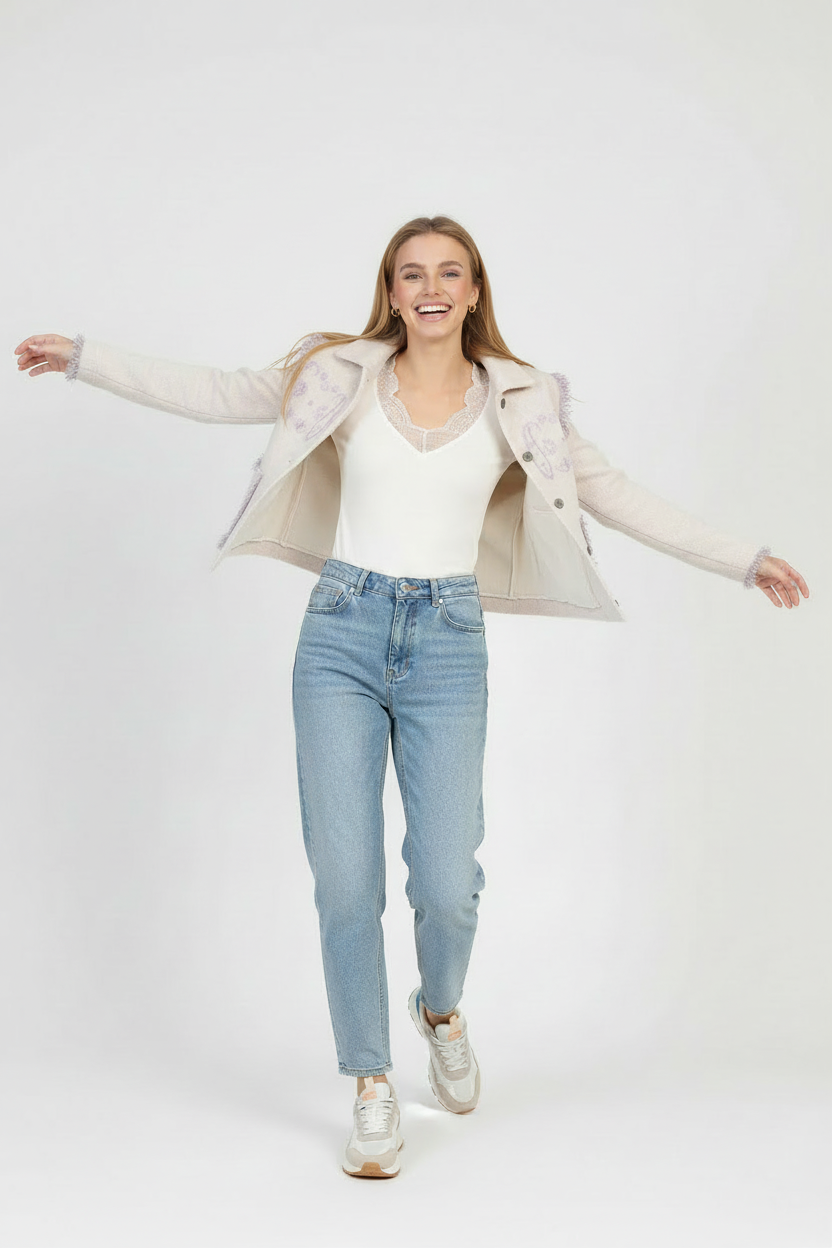 An´ge Paris ASTURIAL Langarmshirt Ecru Produktfoto