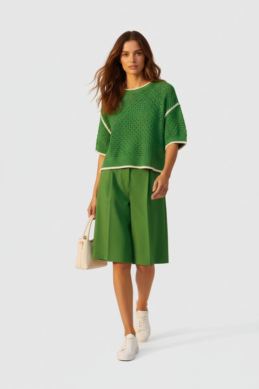 Ange Paris Pullover Valmie Apfelgrün Baumwollmix