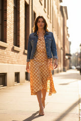 Ange Paris Bluse "Kaviny" mit Print 100% Viskose Gelb