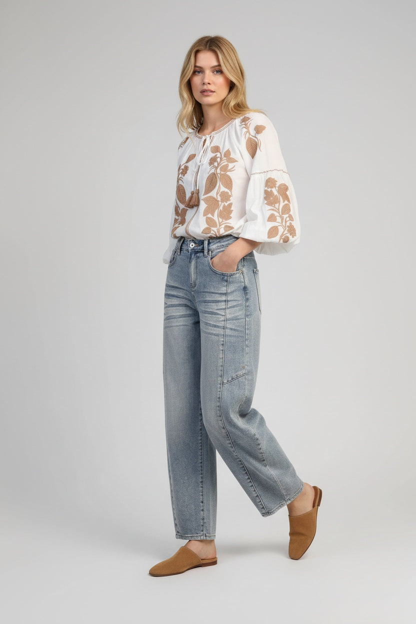 Ange Paris Jeans Prime Ballonschnitt High Waist Hellblau