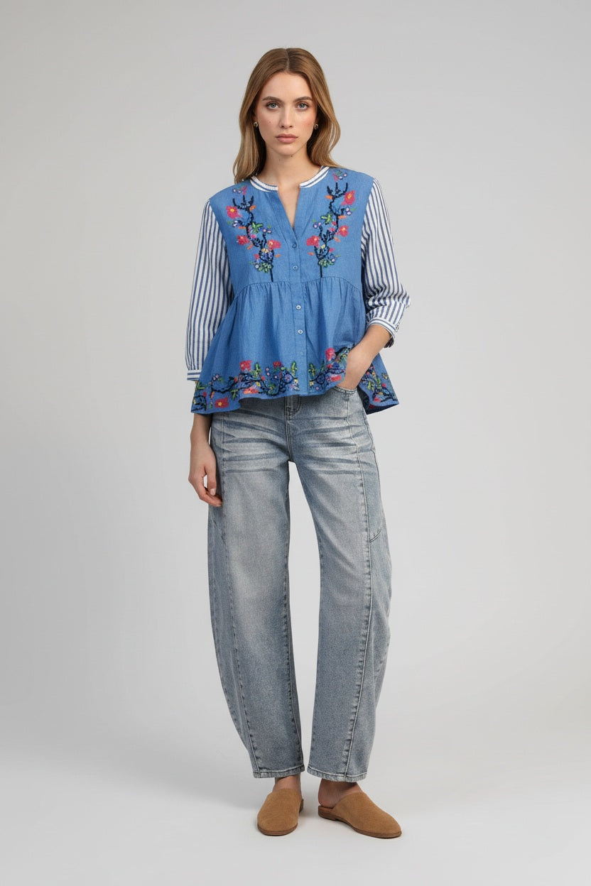 Ange Paris Jeans Prime Ballonschnitt High Waist Hellblau