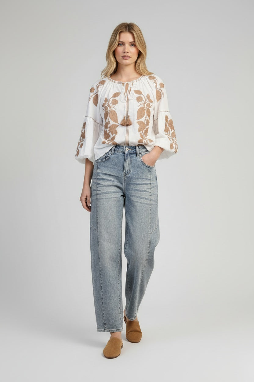 Ange Paris Jeans Prime Ballonschnitt High Waist Hellblau