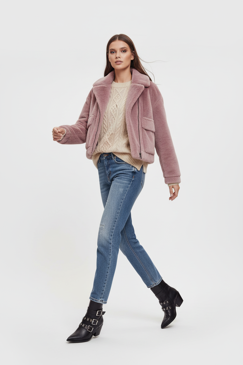 An'ge Paris Kunstfelljacke Candice Rosa Neutral