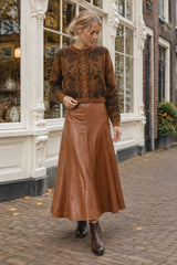 An’ge Paris langer Kunstlederrock JAMALA Camel