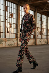 An'ge Paris Hose PALINO Schwarz Jacquard Flare