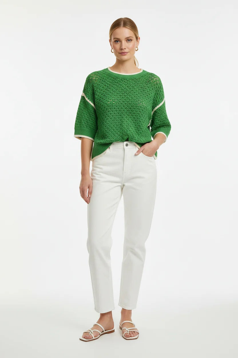 Ange Paris Pullover Valmie Apfelgrün Baumwollmix