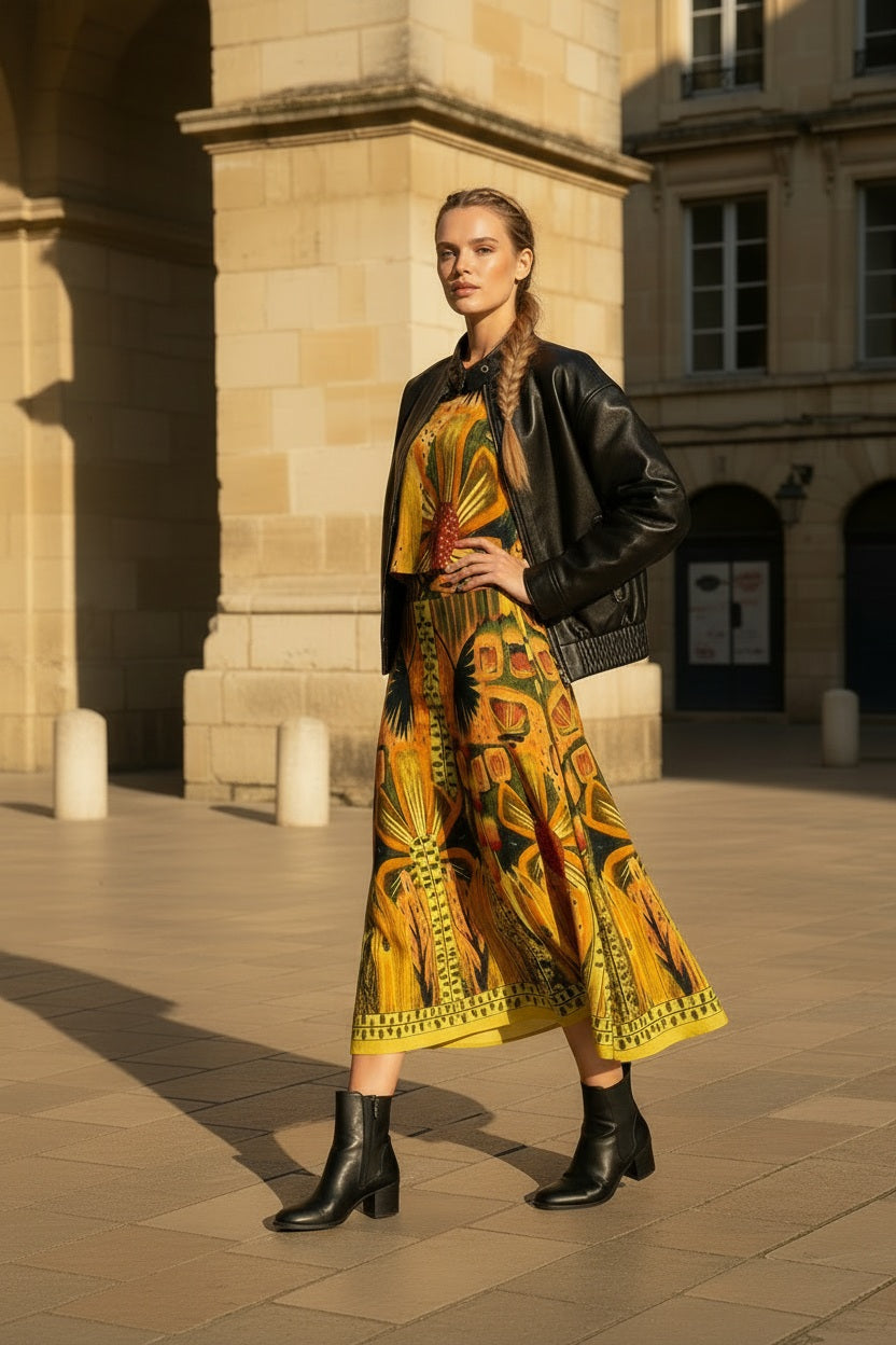 Ange Paris langer Rock Robineta Matali - Modal -Gelb