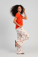 Ange Paris Hose Romila Baumwollstickerei Ecru