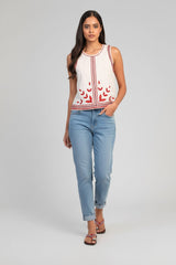 Ange Paris Blusen Top Somina 100% Baumwolle Ecru