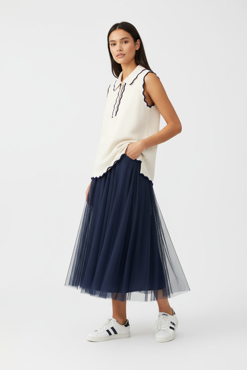 Choklate Paris Amber Tüllrock Slim Fit Marine Blau