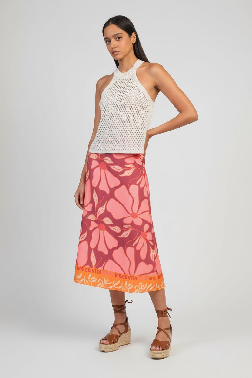 Ange Paris Midirock Rivila Rosa Blumenprint