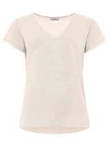 Zwillingsherz Shirt Tail - Positive Mind- 100% Baumwolle - helles Beige