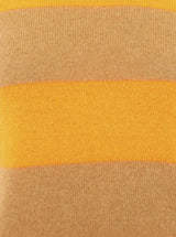 Zwillingsherz Kaschmir Pullover "Blockstreifen" 100% Kaschmir - Camel & Orange