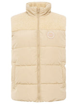 Zwillingsherz - Steppweste kurz "Good Vibes Only" - Beige