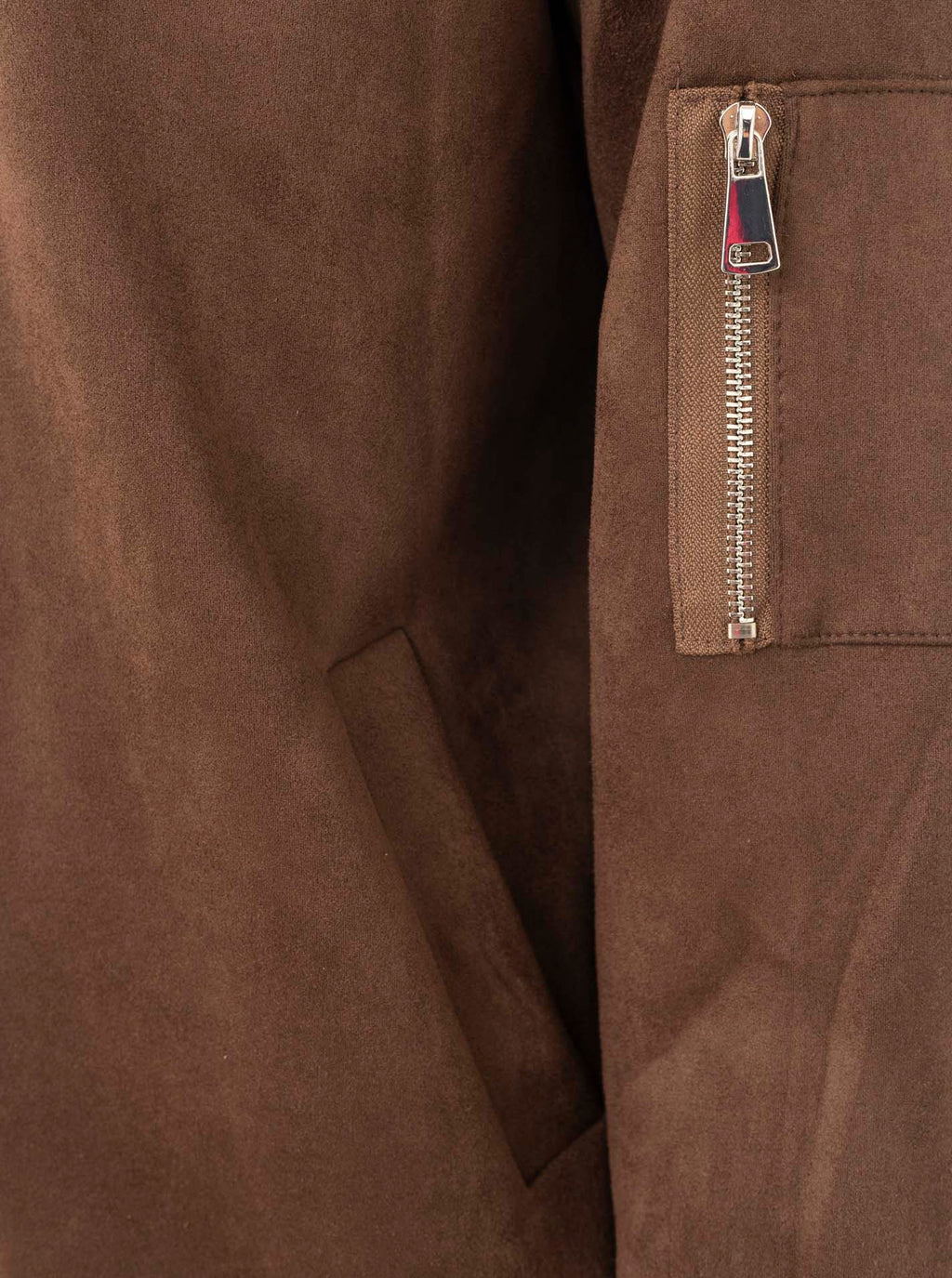 Zwillingsherz Blouson "Velours" in Braun - lässige Oversize-Jacke aus weichem Velours