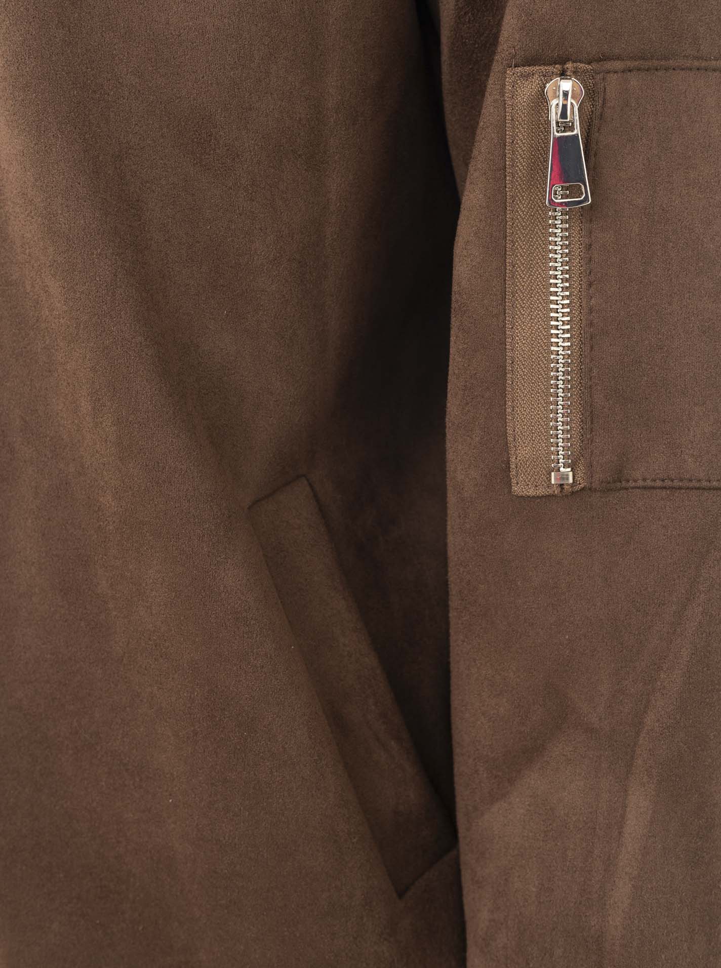 Zwillingsherz Blouson "Velours" in Braun - lässige Oversize-Jacke aus weichem Velours