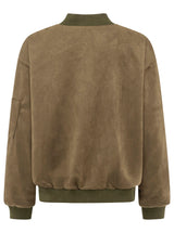 Zwillingsherz Blouson "Velours" in Olive  - Oversize-Velourjacke mit Reißverschluss