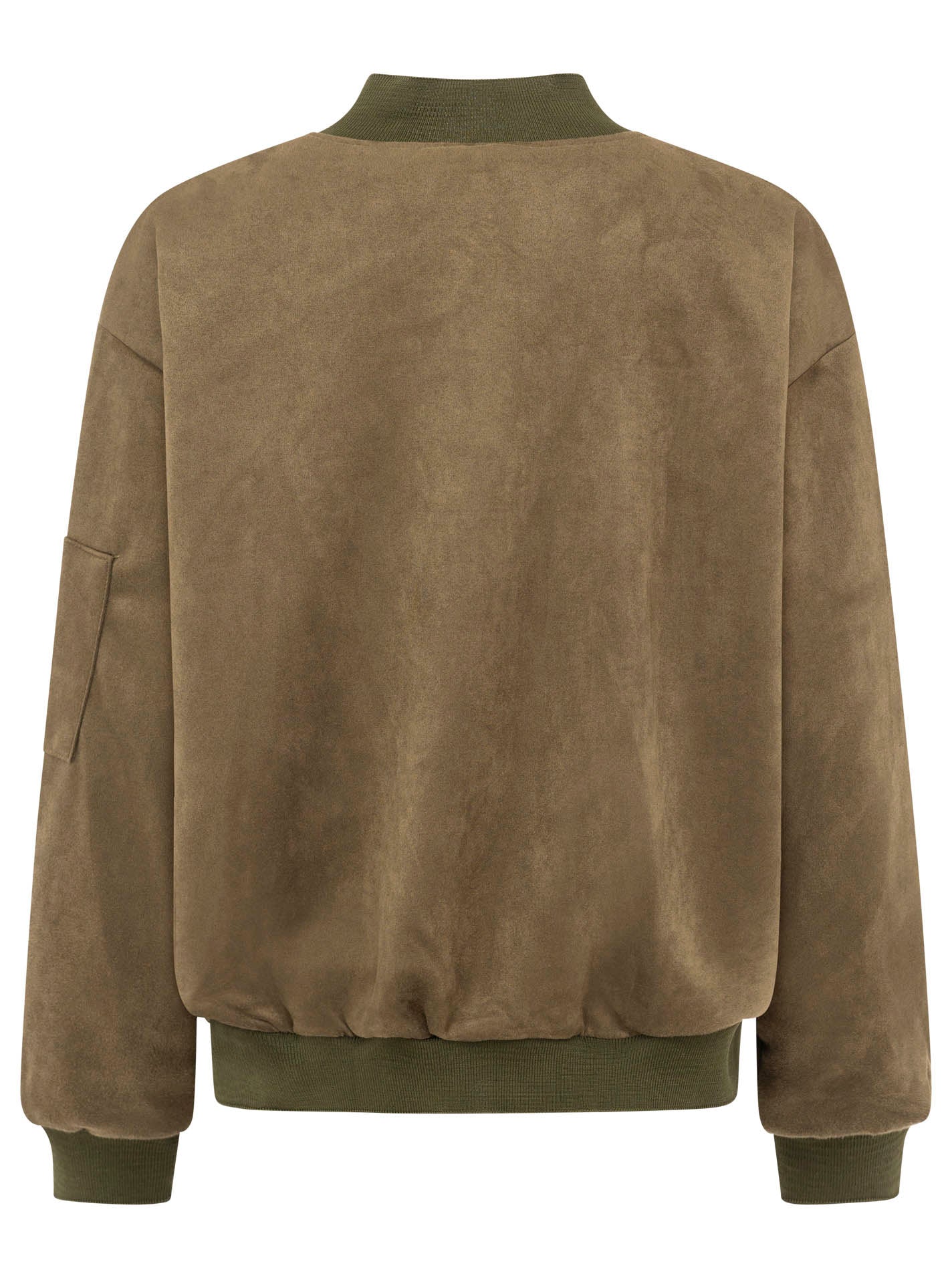 Zwillingsherz Blouson "Velours" in Olive  - Oversize-Velourjacke mit Reißverschluss