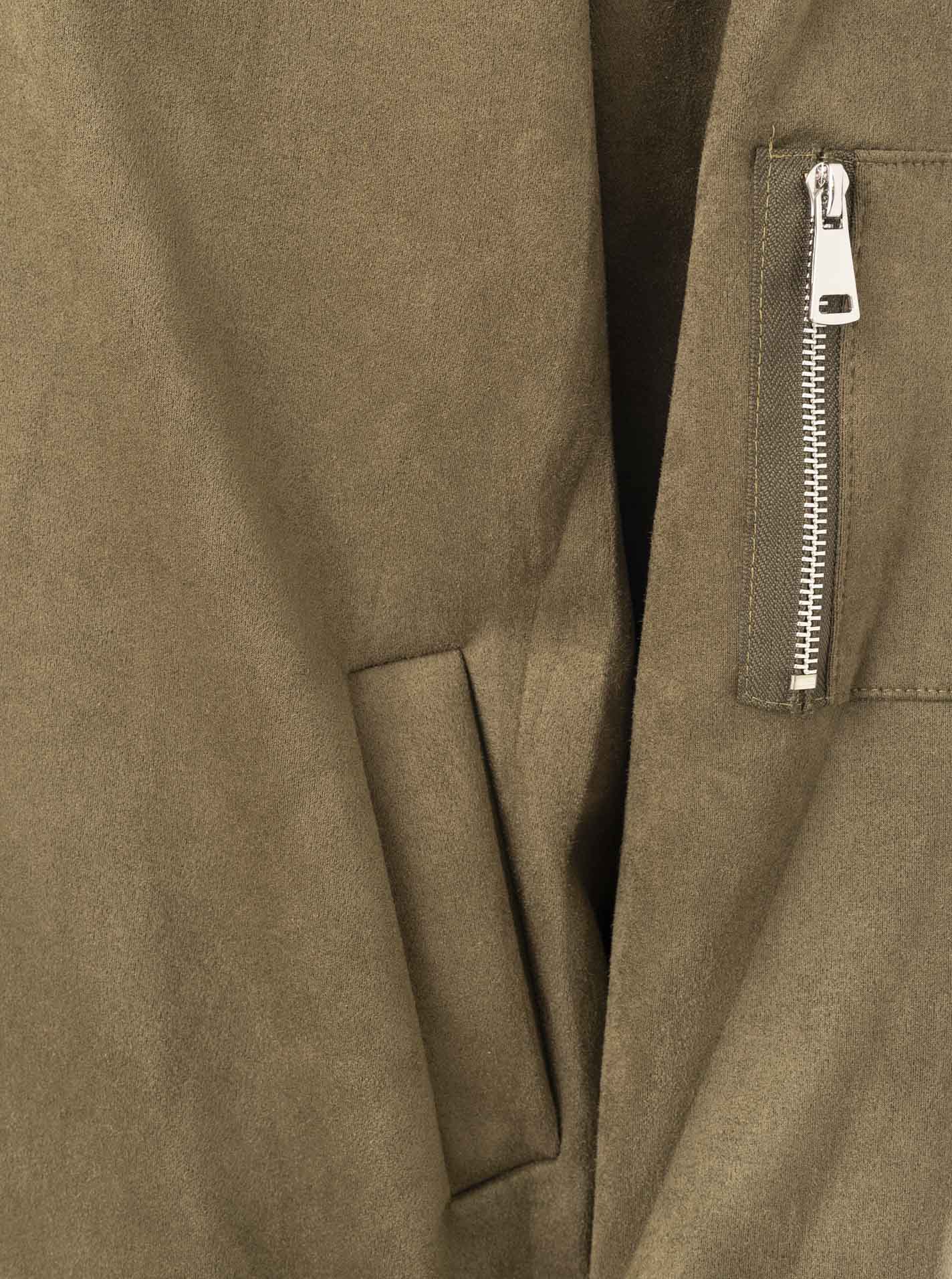 Zwillingsherz Blouson "Velours" in Olive  - Oversize-Velourjacke mit Reißverschluss