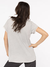 Zwillingsherz Shirt Tail - Positive Mind- 100% Baumwolle - Hellgrau