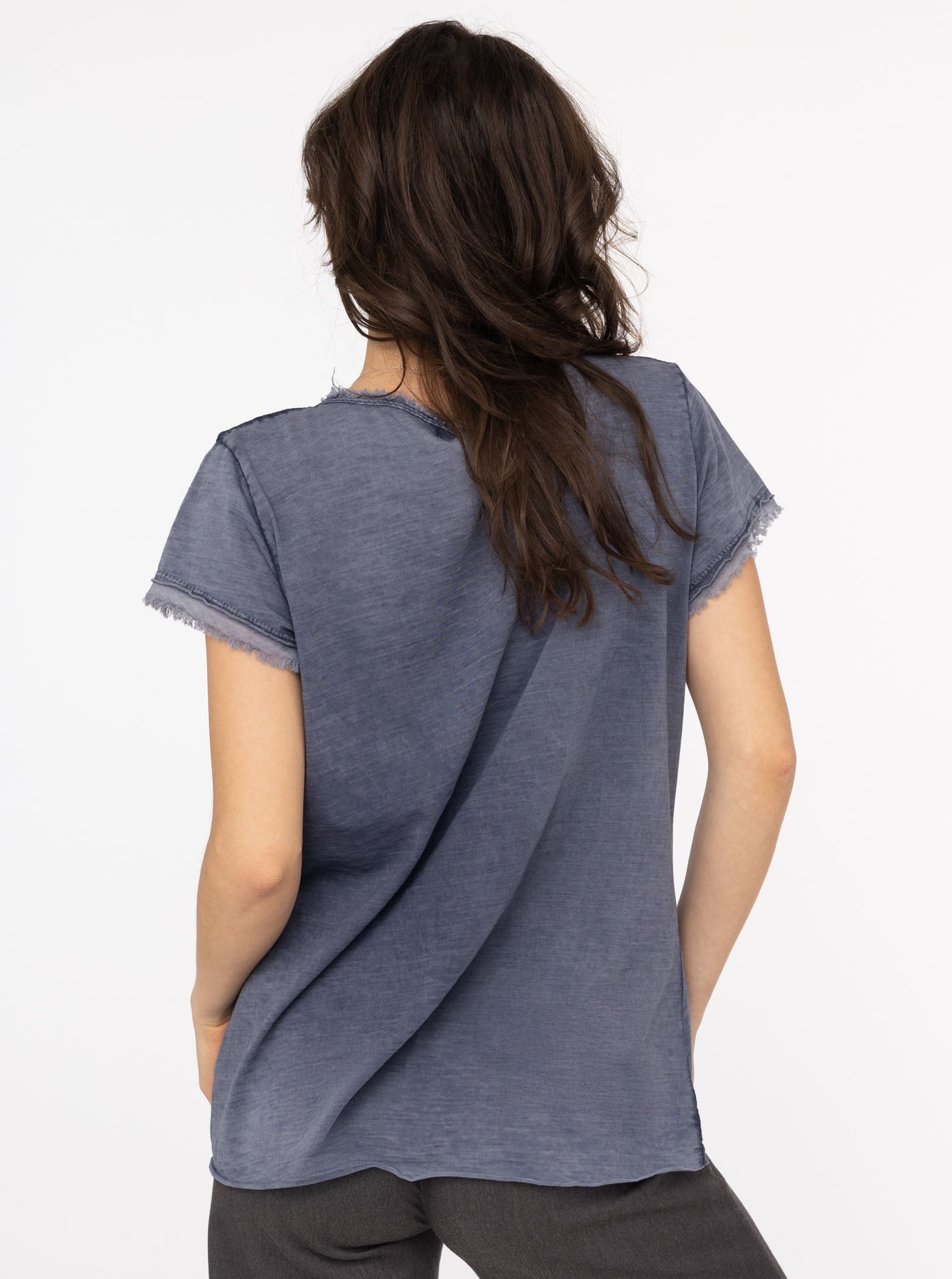 Zwillingsherz Shirt Tail - Positive Mind- 100% Baumwolle - Navy