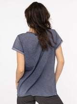 Zwillingsherz Shirt Tail - Positive Mind- 100% Baumwolle - Navy