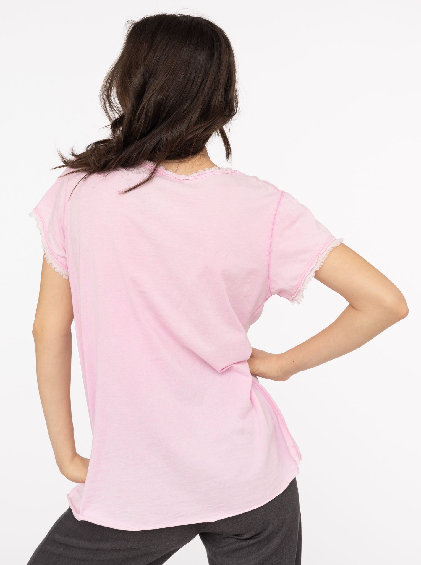 Zwillingsherz Shirt Tail - Positive Mind- 100% Baumwolle - Rosa