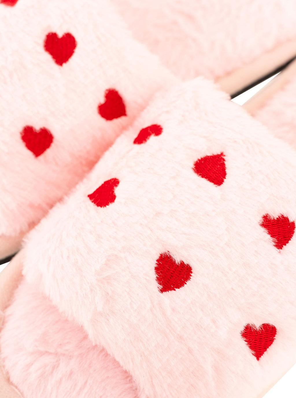 Zwillingsherz Püsch-Sandalen "Lovina" - Hausschuhe - Rosa mit roten Herzchen
