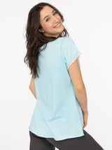 Zwillingsherz Shirt Tail - Positive Mind- 100% Baumwolle - Türkis