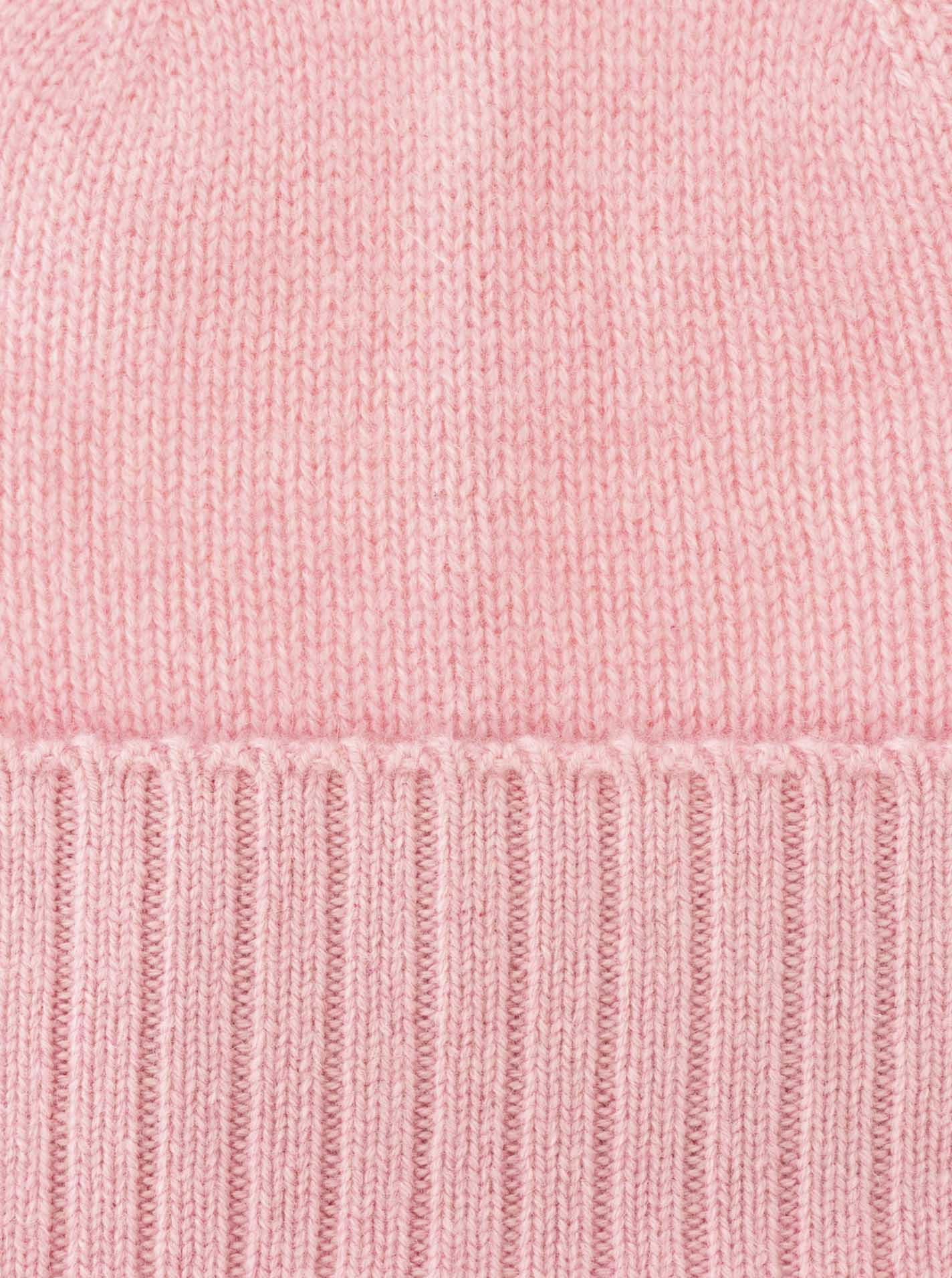 Zwillingsherz - 100% Cashmere-Mütze mit geripptem Umschlag - Altrosa