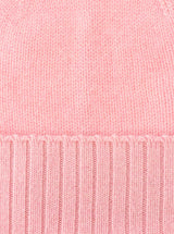 Zwillingsherz - 100% Cashmere-Mütze mit geripptem Umschlag - Altrosa