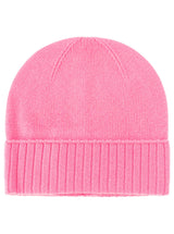 Zwillingsherz - 100% Cashmere-Mütze mit geripptem Umschlag - Bubblegum Pink