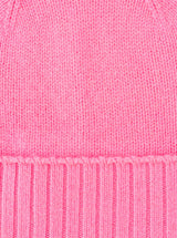 Zwillingsherz - 100% Cashmere-Mütze mit geripptem Umschlag - Bubblegum Pink