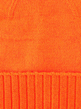 Zwillingsherz - 100% Cashmere-Mütze mit geripptem Umschlag - Orange