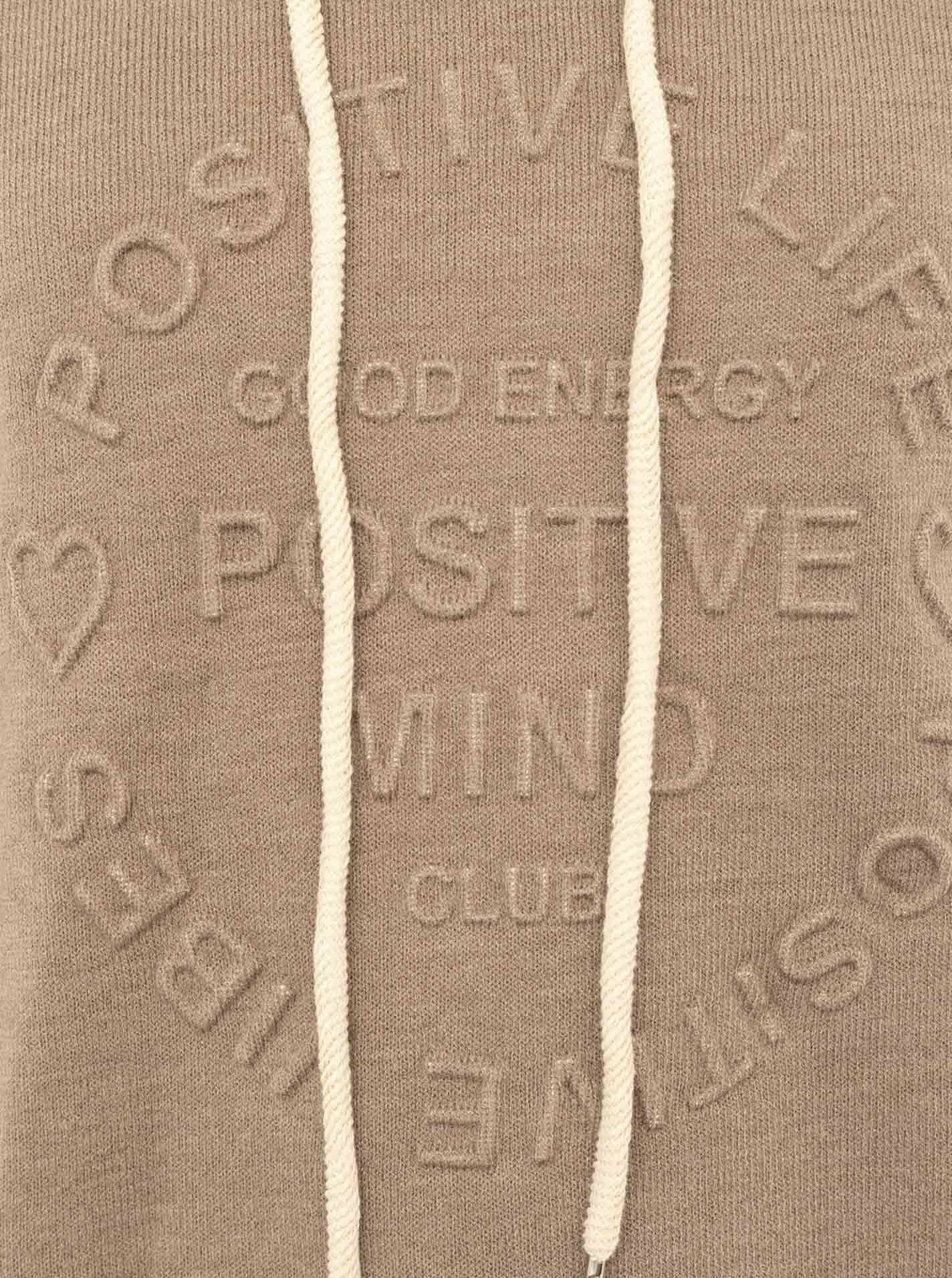 Zwillingsherz Double-Face-Hoodie " Positive Mind" Taupe | Damen Hoodie