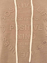 Zwillingsherz Double-Face-Hoodie " Positive Mind" Taupe | Damen Hoodie