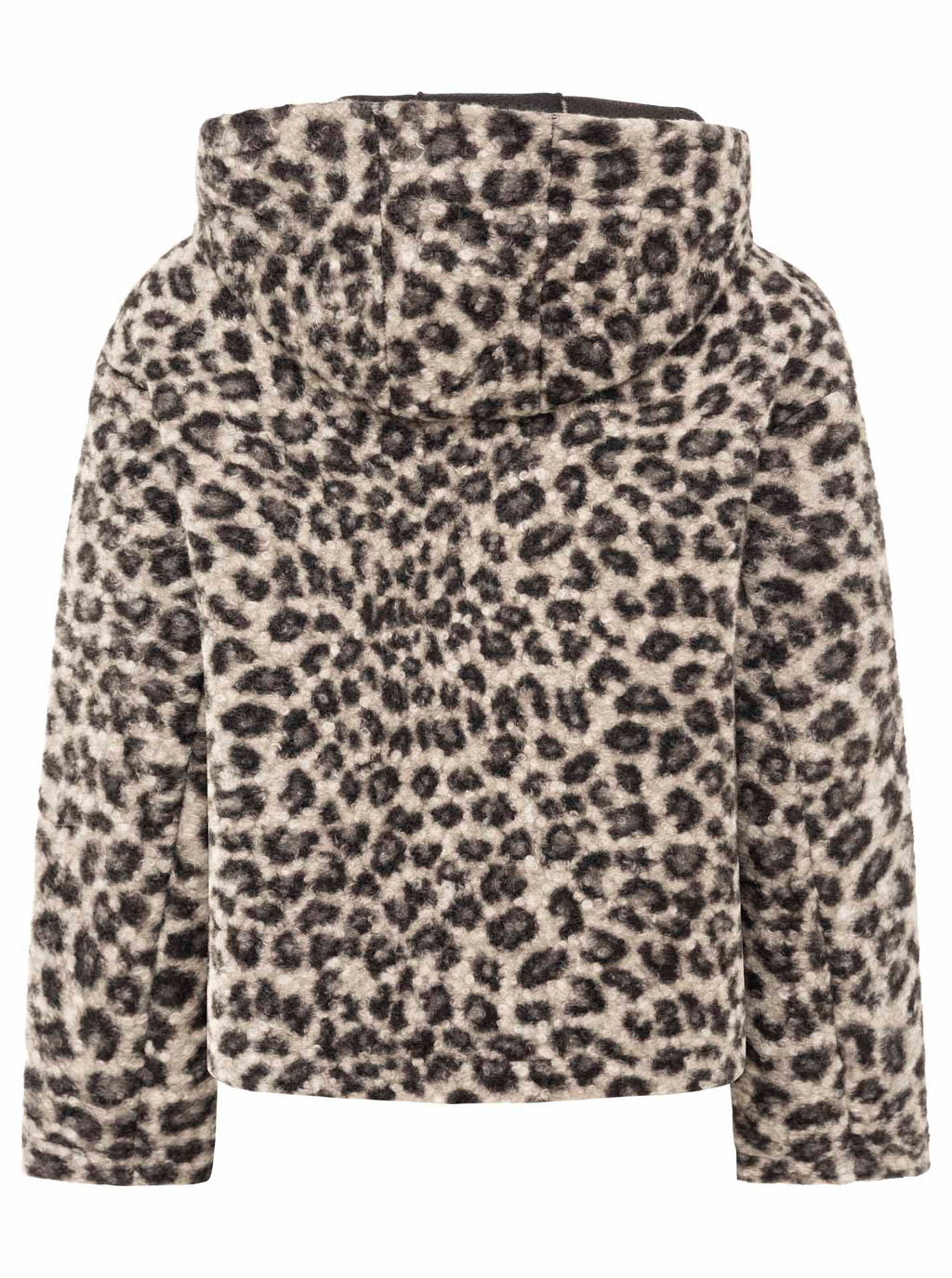 Zwillingsherz Teddy-Jacke "Leo" mit Leopardenmuster - Grau