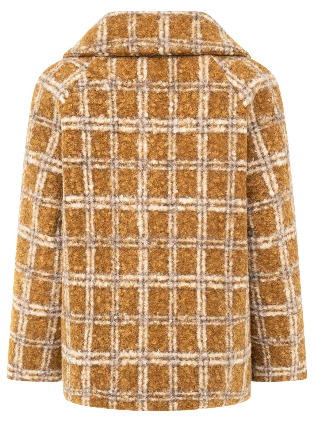 Zwillingsherz Oversize Jacke Karomuster Camel-Beige kariert