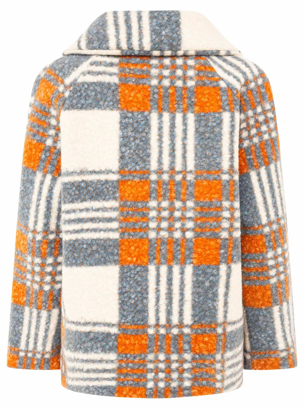 Zwillingsherz Oversize Jacke Karomuster Grau Orange